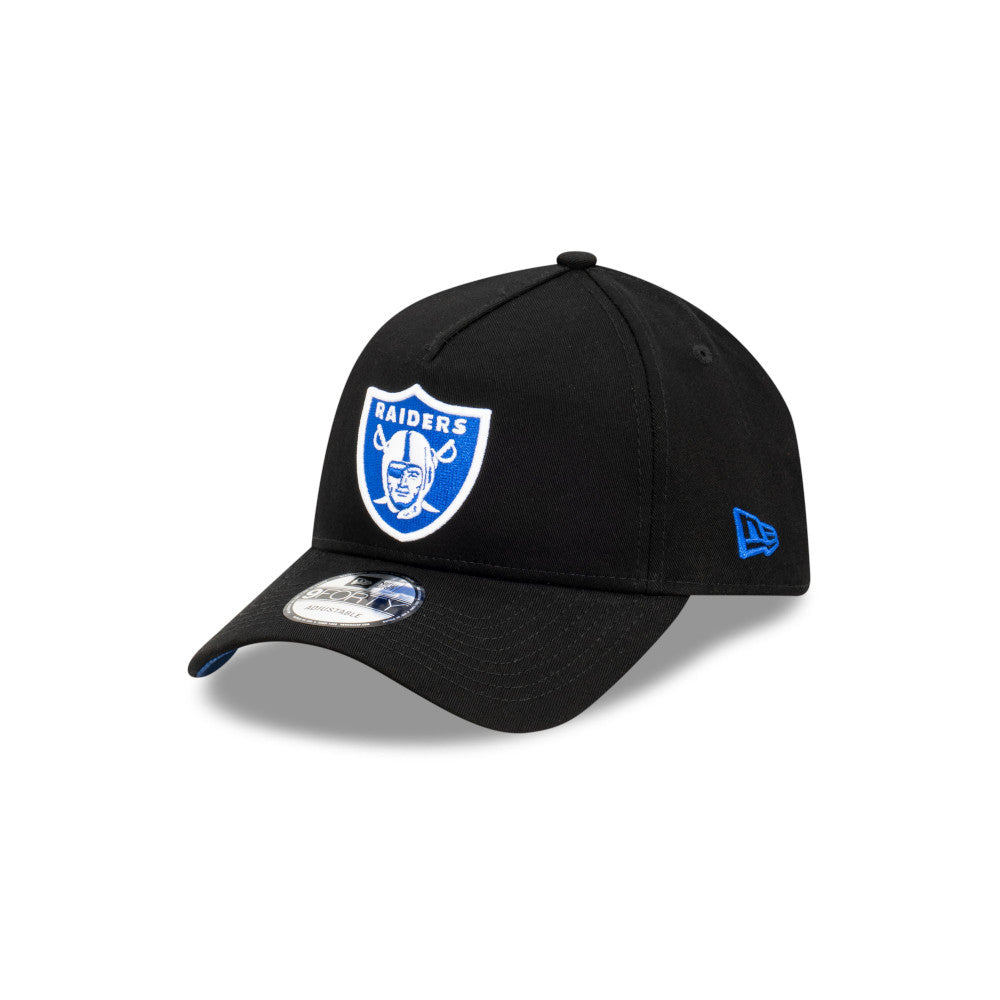 Las Vegas Raiders Hat - Black Royal Blue White 9Forty A-Frame NFL Snapback Cap - New Era